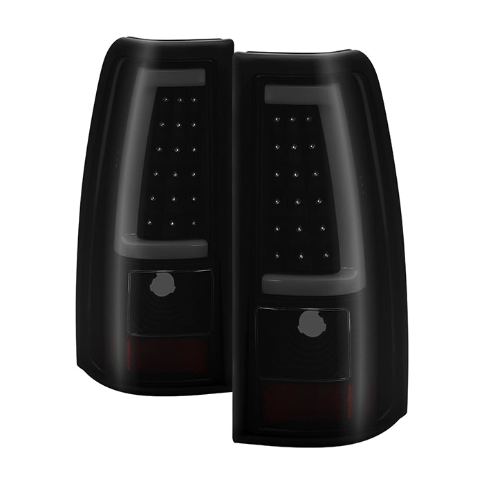 ( xTune ) Chevy Silverado 1500/2500/3500 03-07 Version 3 Tail Lights - Light Bar LED - Signal-LED ; Reverse-3157(Not Included) - Black Smoke