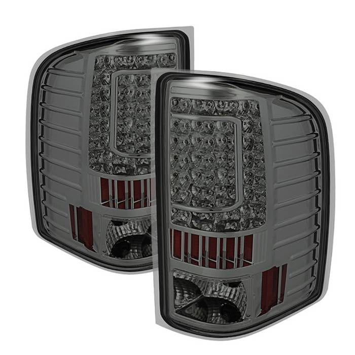 ( xTune ) Chevy Silverado 1500 07-13  2500HD/3500HD 07-14  GMC Sierra 3500HD Dually Models 07-14 ( Does Not Fit Model With  Reverse Bulb 921 ) LED Tail Lights - Smoke
