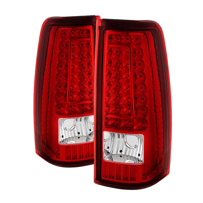 ( xTune ) Chevy Silverado 1500/2500/3500 99-02 / GMC Sierra 1500/2500/3500 99-06 and 2007 Sierra Classic  Version 2 LED Tail Lights - Red Clear