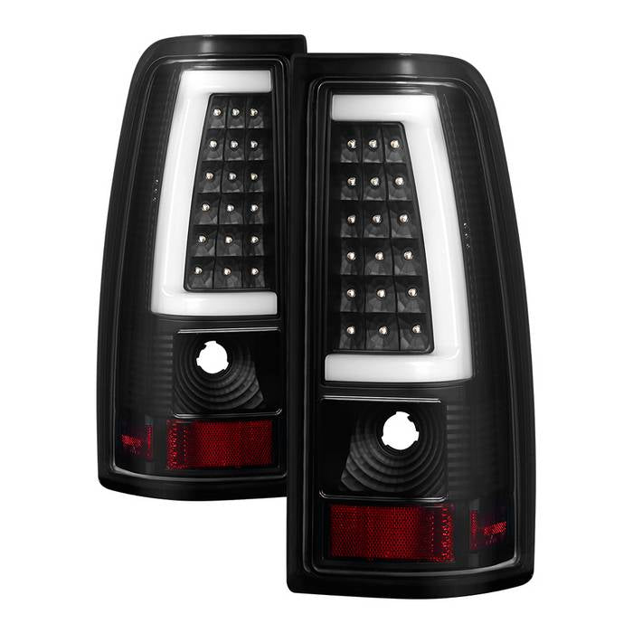 ( xTune ) Chevy Silverado 1500/2500/3500 99-02 / GMC Sierra 1500/2500/3500 99-06 and 2007 Sierra Classic  Version 3 Tail Lights - Light Bar LED - Black