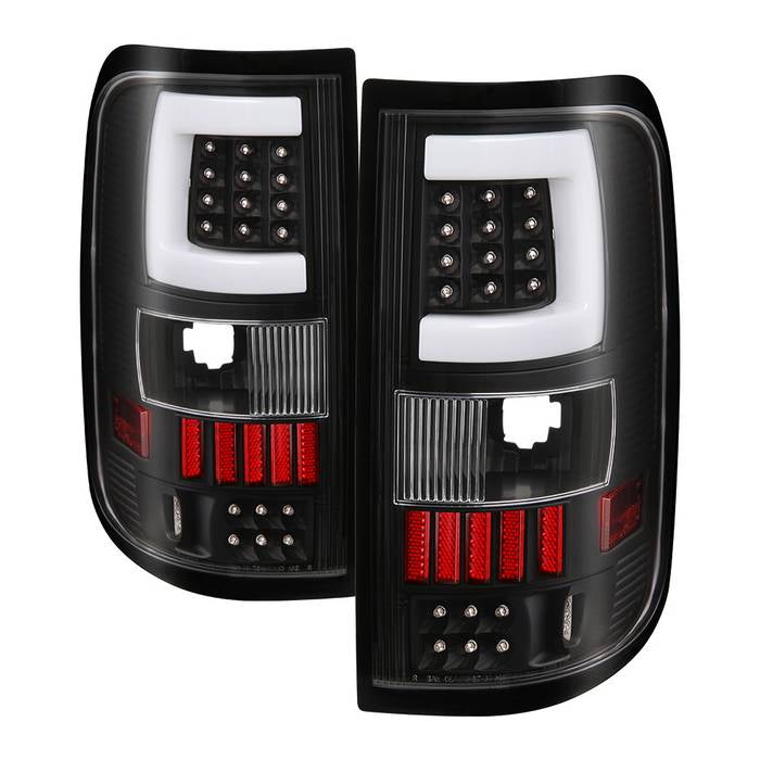 ( xTune ) Ford F150 Styleside 04-08 (Not Fit Heritage & SVT) Version 3 LED Tail Lights - Light Bar LED - Black
