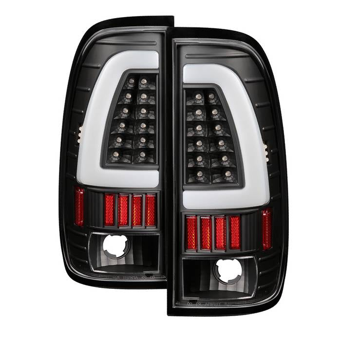 ( xTune ) Ford F150 Styleside 97-03 / F250/350/450/550 Super Duty 99-07 Light Bar LED Tail Lights - Black