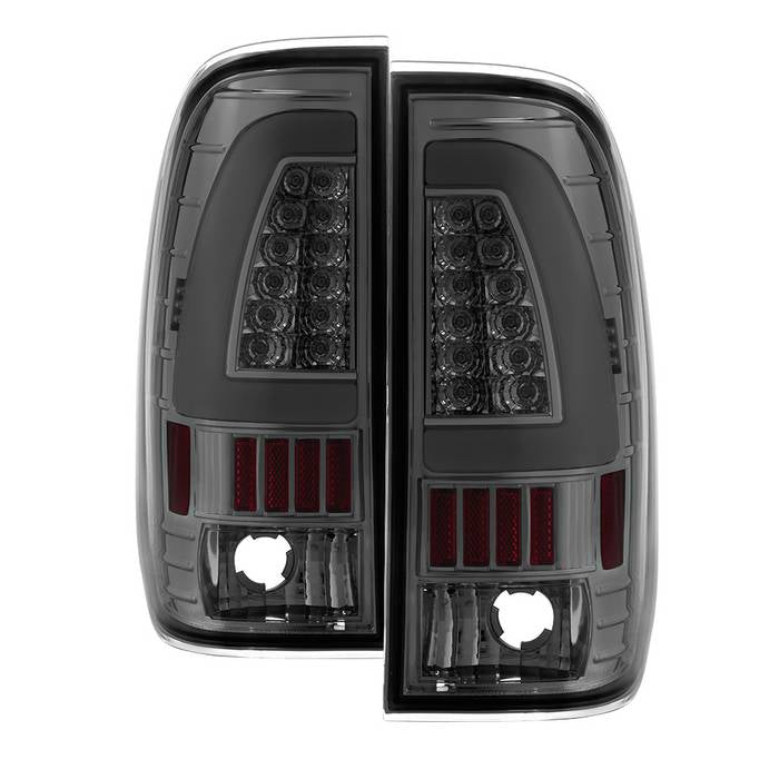 ( xTune ) Ford F150 Styleside 97-03 / F250/350/450/550 Super Duty 99-07 Light Bar LED Tail Lights - Smoke