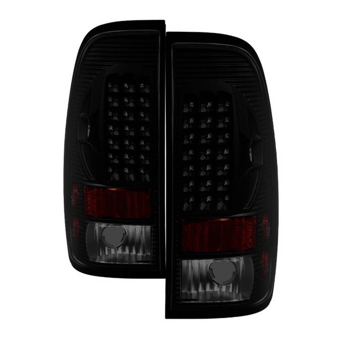 ( xTune ) Ford F150 Styleside 97-03 / F250/350/450/550 Super Duty 99-07 LED Tail Lights - Black Smoke