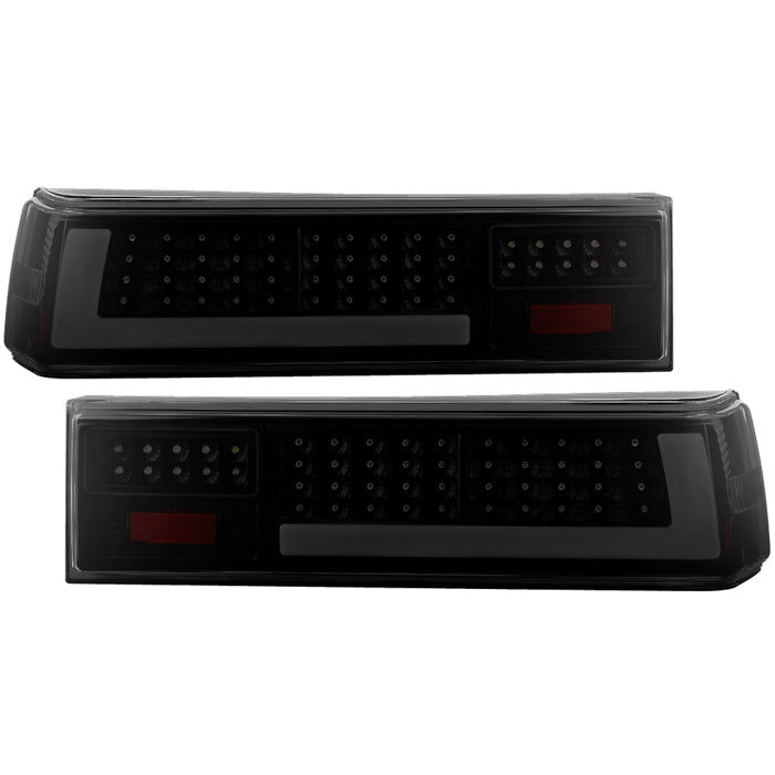( xTune ) Ford Mustang 1987-1993 LED Light Bar Tail Lights - Black Smoked