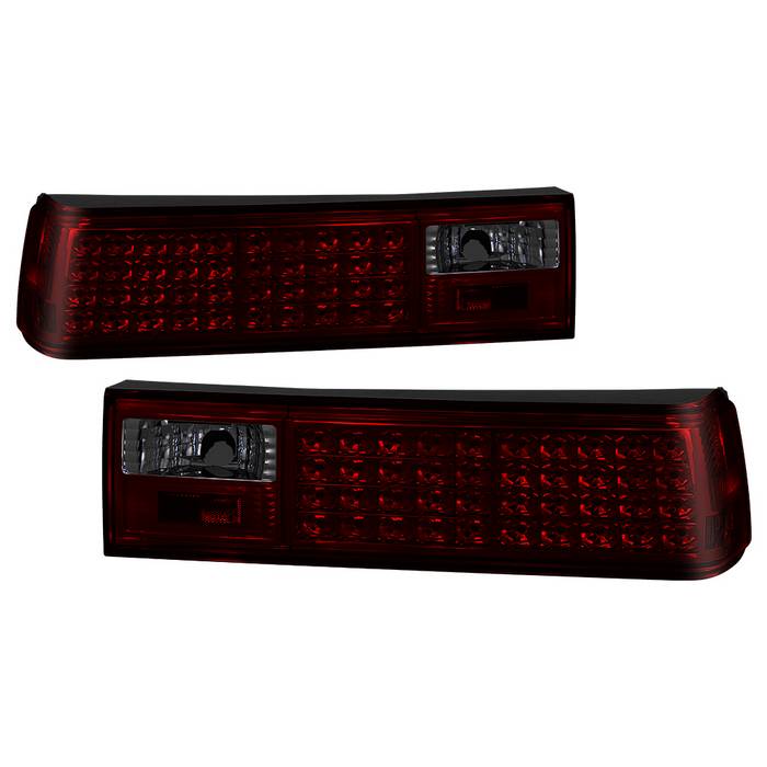 ( xTune ) Ford Mustang 87-93 LED Tail Lights - Red Smoke