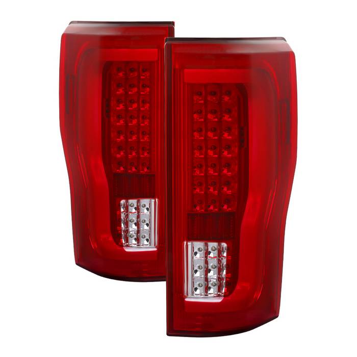( xTune ) Ford F250 Superduty 2017-2019 (Does Not Fit Factory LED Model) LED Tail Lights - Red Clear