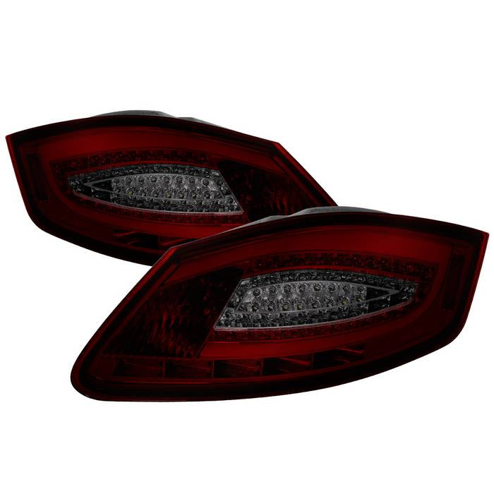 ( xTune ) Porsche 987 Cayman 06-08 / Boxster 05-08 LED Tail Lights - Red Smoke