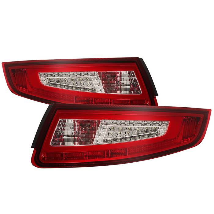 ( xTune ) Porsche 911 997 05-08 Light Bar LED Tail Lights - Red Clear