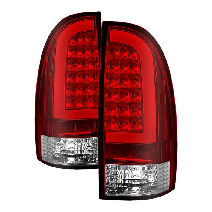 ( xTune ) Toyota Tacoma 05-15 Light Bar LED Tail Lights (not compatible with factory equipped led tail lights) - Red Clear