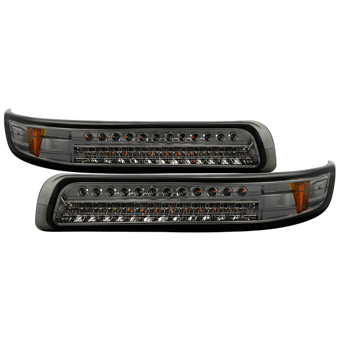 ( xTune ) Chevy Silverado 99-02 / Chevy Suburban/Tahoe 00-06 LED Amber Bumper Lights - Smoke