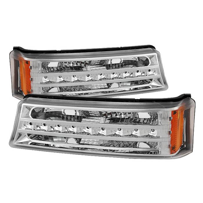 ( Akkon ) Chevy Silverado 03-06 / Avalanche 02-06 (don‘t fit with Body Cladding Models) LED Bumper Lights - Chrome