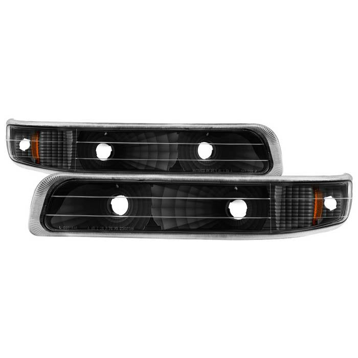 ( xTune ) Chevy Silverado 99-02 / Chevy Suburban/Tahoe 00-06 Amber Reflector Bumper Lights - Black