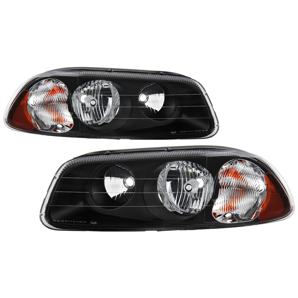 ( Akkon ) Mack Granite GU7 GU8 08-09 / Mack Vision CX 600 98-05 / Mack Granite CV 2007 OEM Style Headlights - Low Beam-9006(Not Included) ; High Beam-9005(Not Included) ; Signal-3157A(Not Included) - Black