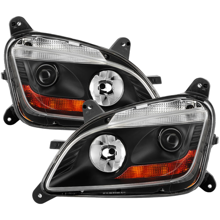 Peterbilt 579 587 12-20 head lamp black assembly bulb 12V OE design LH+RH dot