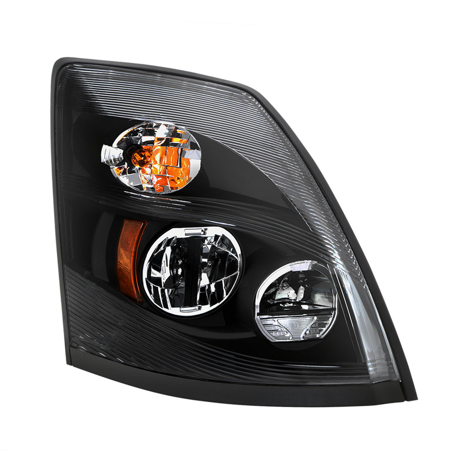 ( xTune ) Volvo VNL 14-17 head lamp LED assembly black 12V OEM - Low Beam-LED ; High Beam-LED ; Signal-3757A(Included) - Passenger Side