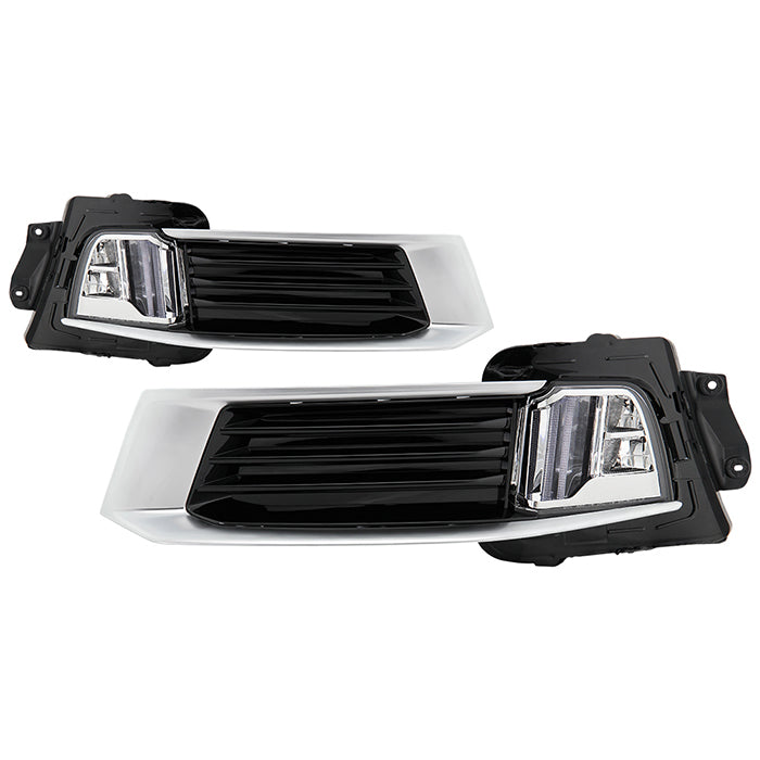 ( xTune ) Cadillac XTS 18-19 LED DRL Switch Back w/Signal Fog Lights with Cover - Chrome
