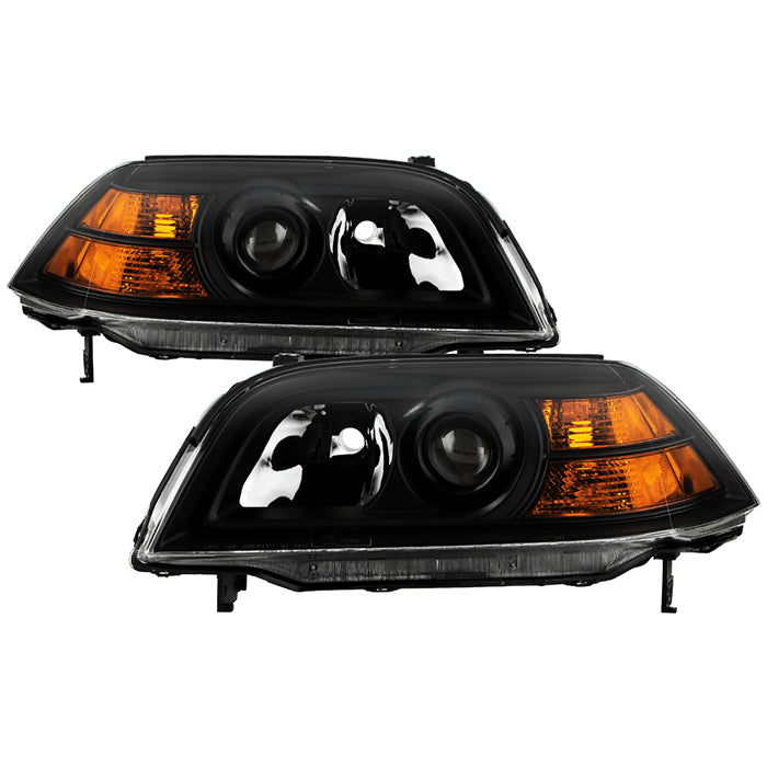 ( Akkon ) Acura MDX 2004-2006 Crystal Headlights - Low Beam-H11(Not Included) ; High Beam-HB3(Not Inclided) ; Signal-3457K(Not Included) - Black