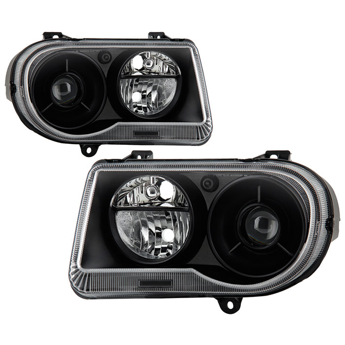( OE ) Chrysler 300C with Halogen Projection Style only 05-10 (Does Not Fit 300 or SRT-8 Models that use either Non Projection Halogen or HID Xenon Version) Headlights - Black