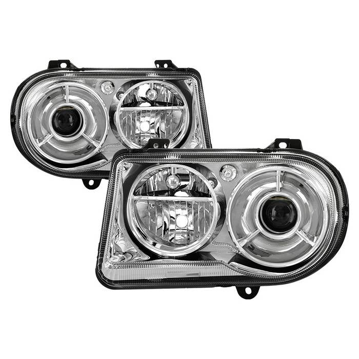 ( OE ) Chrysler 300C with Halogen Projection Style only 05-10 (Does Not Fit 300 or SRT-8 Models that use either Non Projection Halogen or HID Xenon Version) Headlights - Chrome