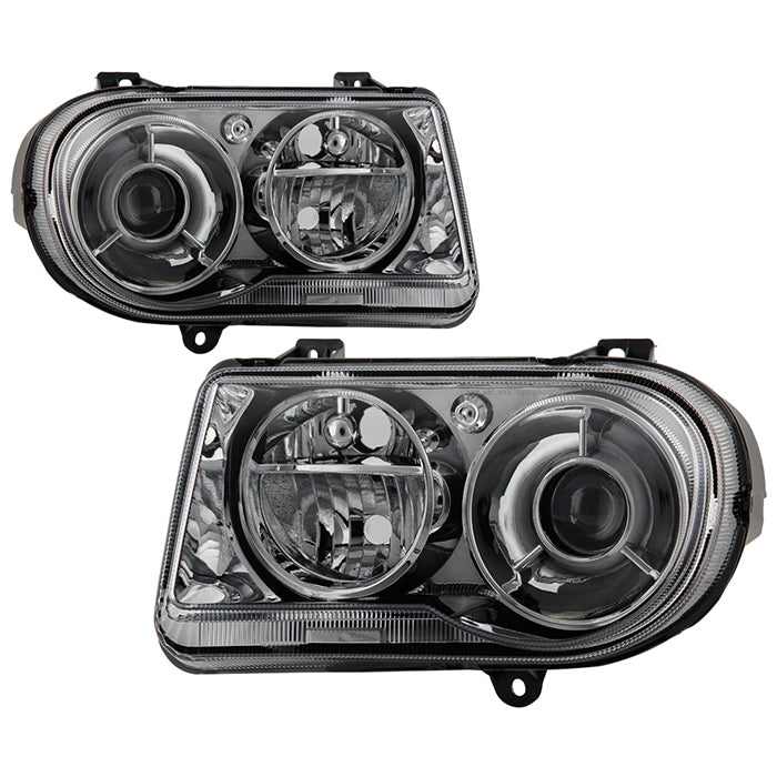 ( xTune ) Chrysler 300C with Halogen Projection Style only 05-10 (Does Not Fit 300 or SRT-8 Models that use either Non Projection Halogen or HID Xenon Version) Headlights - Smoked