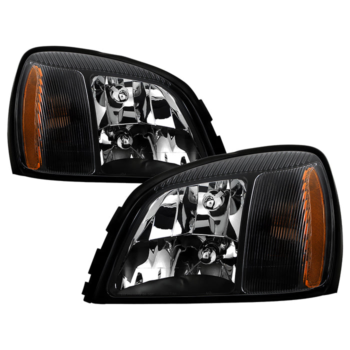 ( xTune ) Cadillac Deville 2000-2005 Crystal headlights - Low Beam-HB4(Included) ; High Beam-HB3(Included) ; Singal-3157(Not Included) - Black
