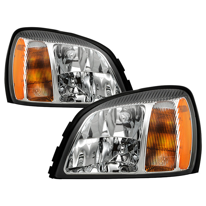 ( OE ) Cadillac Deville 2000-2005 Crystal headlights - Low Beam-HB4(Included) ; High Beam-HB3(Included) ; Singal-3157(Not Included) - Chrome