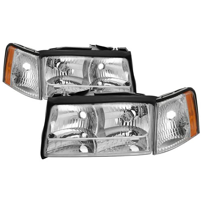 ( Akkon ) Cadillac Deville 97-99 OEM Style Headlights With Corner Parking Light 4pcs sets - Chrome