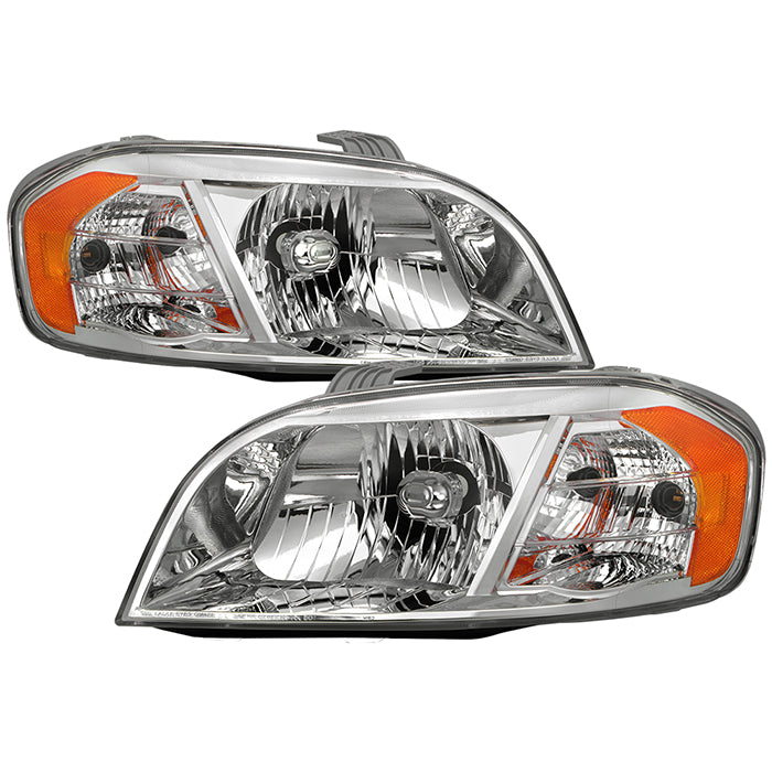 ( OE ) Chevy Aveo 07-11 Notchback Model Only ( Don not fit Hatchback Models ) / Pontiac G3 2009 Notchback Models / Pontiac Wave 07-09 Notchback Models OEM Style Headlights - Low Beam-HB2/High Beam-HB2(Not Included) ; Signal-1157(Included) - Chrome