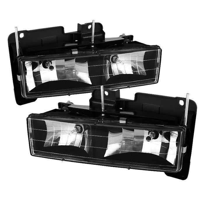 ( xTune ) 88–99 Chevy/GMC C/K 1500–3500, 88–98 Silverado/Suburban, 95–99 Tahoe, 92–94 GMC Jimmy, 92–99 Yukon (Replaceable City Lights) Crystal Headlights - Black