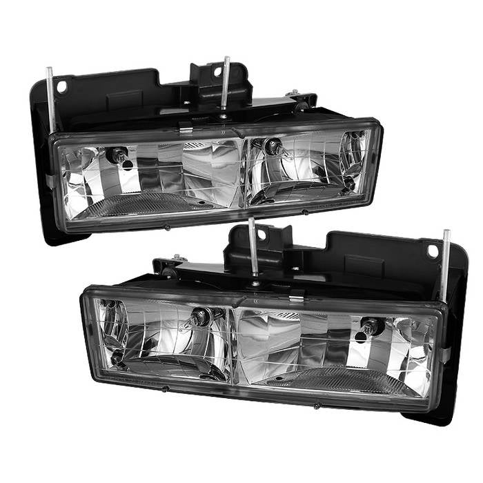 ( OE ) 88–99 Chevy/GMC C/K 1500–3500, 88–98 Silverado/Suburban, 95–99 Tahoe, 92–94 GMC Jimmy, 92–99 Yukon (Replaceable City Lights) Crystal Headlights - Chrome