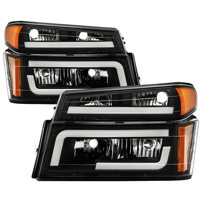 ( xTune ) Chevy Colorado 04-12 / Canyon 04-12 / Isuzu i-208 i-350 2006 / Isuzu i-290 i-370 2007-2008 Light Bar headlights With Bumper Lights - Black
