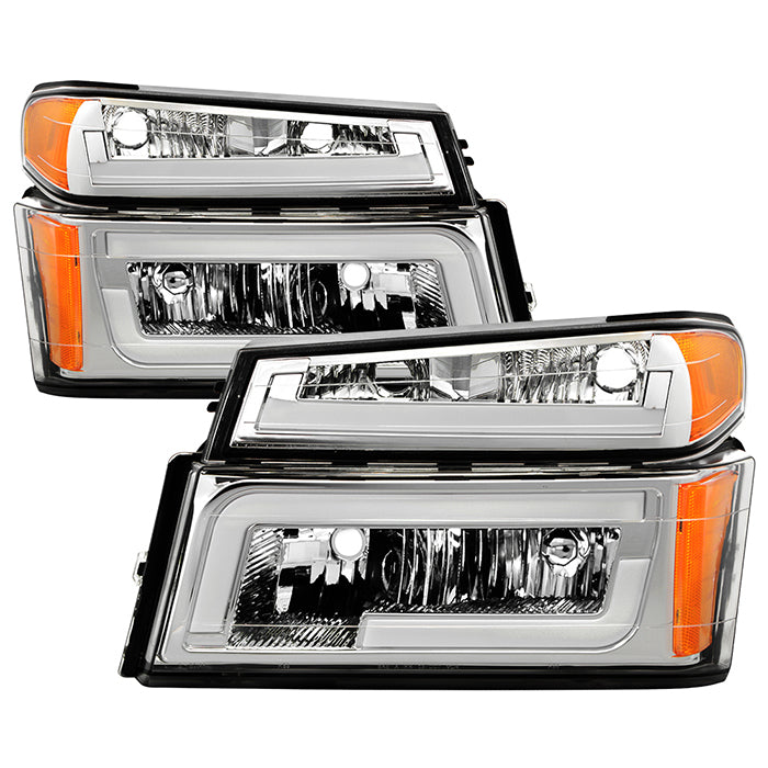 ( xTune ) Chevy Colorado 04-12 / Canyon 04-12 / Isuzu i-208 i-350 2006 / Isuzu i-290 i-370 2007-2008 Light Bar headlights With Bumper Lights - Low Beam-HB4(Not Included) ; High Beam-HB3(Not Included) ; Signal-3157A(Not Included) - Chrome