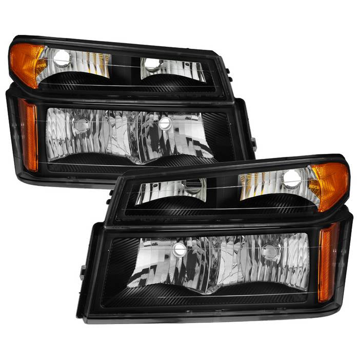 ( OE ) Chevy  Colorado 04-12 / Canyon 04-12 / Isuzu i-208 i-350 2006 / Isuzu i-290 i-370 2007-2008 OEM headlights With Bumper Lights - Black