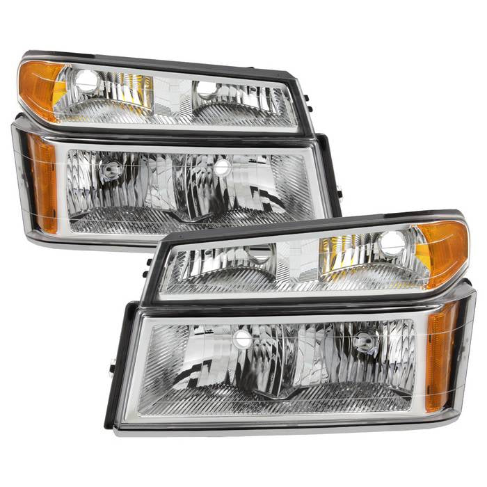 ( OE ) Chevy  Colorado 04-12 / Canyon 04-12 / Isuzu i-208 i-350 2006 / Isuzu i-290 i-370 2007-2008 OEM headlights With Bumper Lights - Chrome