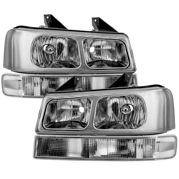 ( OE ) Chevy Express 1500/2500/3500 03-19 / GMC Savana 1500/2500/3500 03-19 OEM Style Headlights With Bumper Lights - Set - Chrome