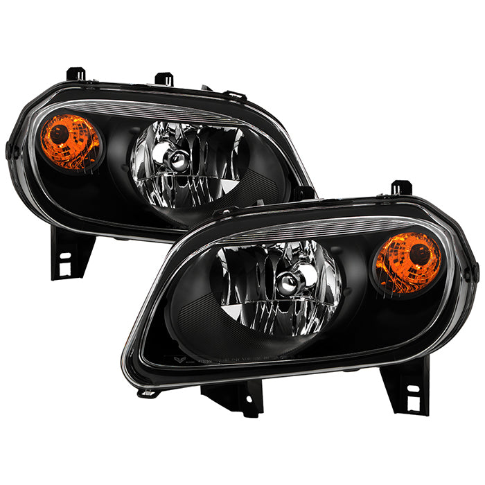 ( Akkon ) Chevy HHR 2006-2011 Crystal Headlights - Low Beam-H13(Not Included) ; High Beam-H13(Not Included) ; Signal-PY27/7W(Included) - Black