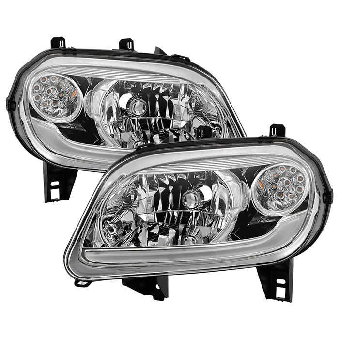 ( Akkon ) Chevy HHR 2006-2011 Headlights With Led Light Bar - Chrome