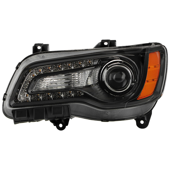 ( POE ) Chrysler 300 11-14 Bi Xenon HID (Non AFS) Black Bezel Projector Headlight -OE Black Left (HID Bulb: High/Low D3S)