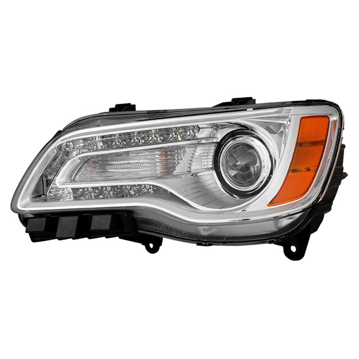 ( POE ) Chrysler 300 11-14 Bi Xenon HID (Non AFS) Chrome Bezel Projector Headlight -OE Left (HID Bulb: High/Low D3S)