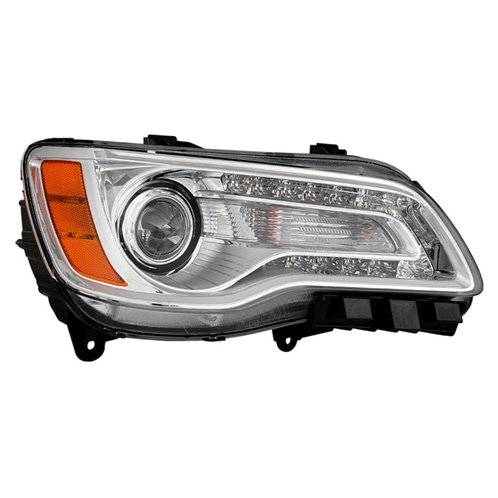 ( POE ) Chrysler 300 11-14 Bi Xenon HID (Non AFS) Chrome Bezel Projector Headlight -OE Right (HID Bulb: High/Low D3S)