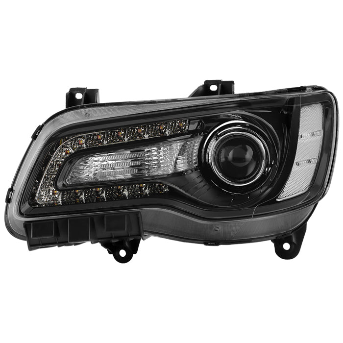 ( POE ) Chrysler 300 15-23 Bi Xenon HID w/AFS Black Bezel Projector Headlight -OE Black Left (HID Bulb: High/Low D3S)