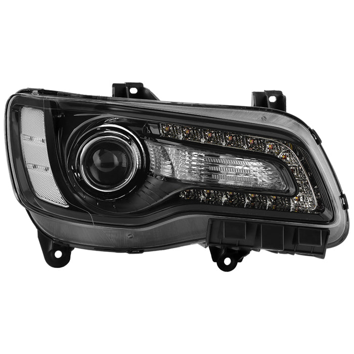 ( POE ) Chrysler 300 15-23 Bi Xenon HID w/AFS Black Bezel Projector Headlight -OE Black Right (HID Bulb: High/Low D3S)