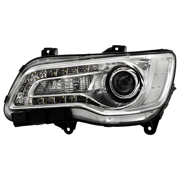 ( OE ) Chrysler 300 Halogen Only 2015-2023 (Will not Fit HID Models ) Chrome Bezel Driver Side Headlight - Low Beam-9012(Included) ; High Beam-9012(Included) ; Signal-PSY24W(Not Included) - OEM Left