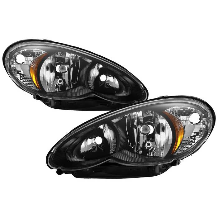 ( Akkon ) Chrysler PT Cruiser 06-10 Halogen Only Headlights -Black
