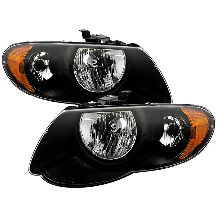 ( Akkon ) Chrysler Town & Country 05-07 (with Long Wheel Base Models) Crystal Headlights - Low Beam-H1(Not Included) ; High Beam-H1(Not Included) ; Signal-3457NA(Included) - Black