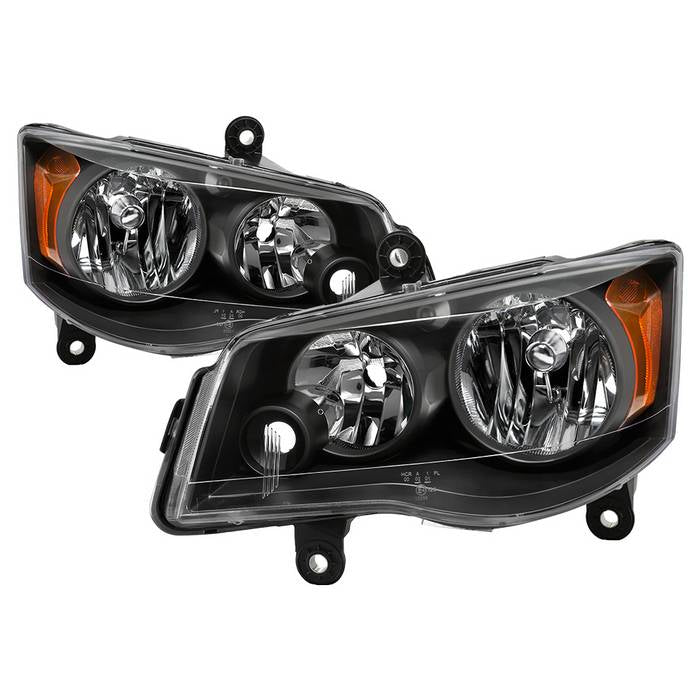 ( xTune ) Dodge Grand Caravan 11-17 / Chrysler Town & Country 08-16 ( Don‘t fit 09-10 Models with Automatic Dimming Headlights ) OEM Style Headlights - Black