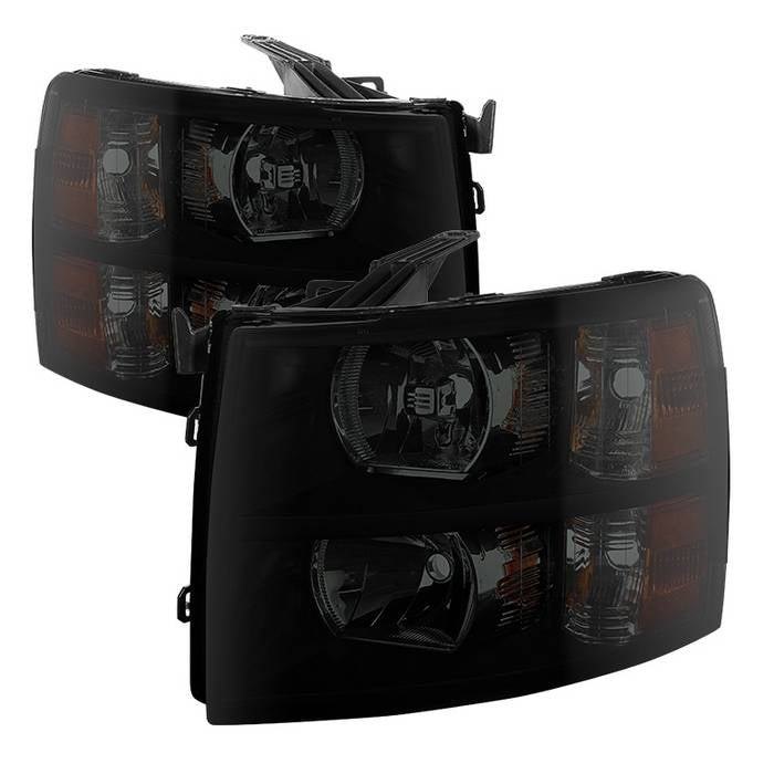 ( xTune ) Chevy Silverado 1500 07-13  2500HD/3500HD 07-14 Crystal Headlights - Black Smoke