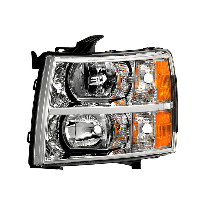 ( OE ) Chevy Silverado 1500 07-13  2500HD/3500HD 07-14 Crystal Headlights - Low Beam-H11(Not Included) ; High Beam-HB3(Not Included) ; Signal-3157A(Not Included) - Left