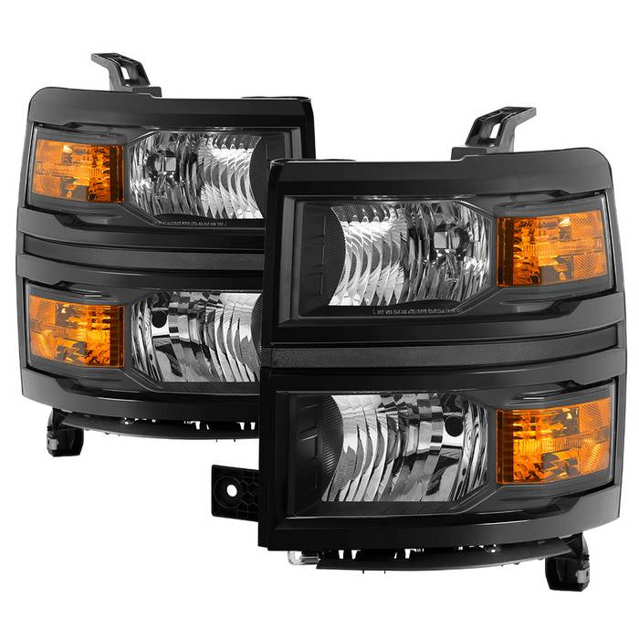 ( POE ) Chevy Silverado 1500 2014-2015 (Fit 2014 new body style models only; Does not fit HD models) OEM Style Headlights - Black